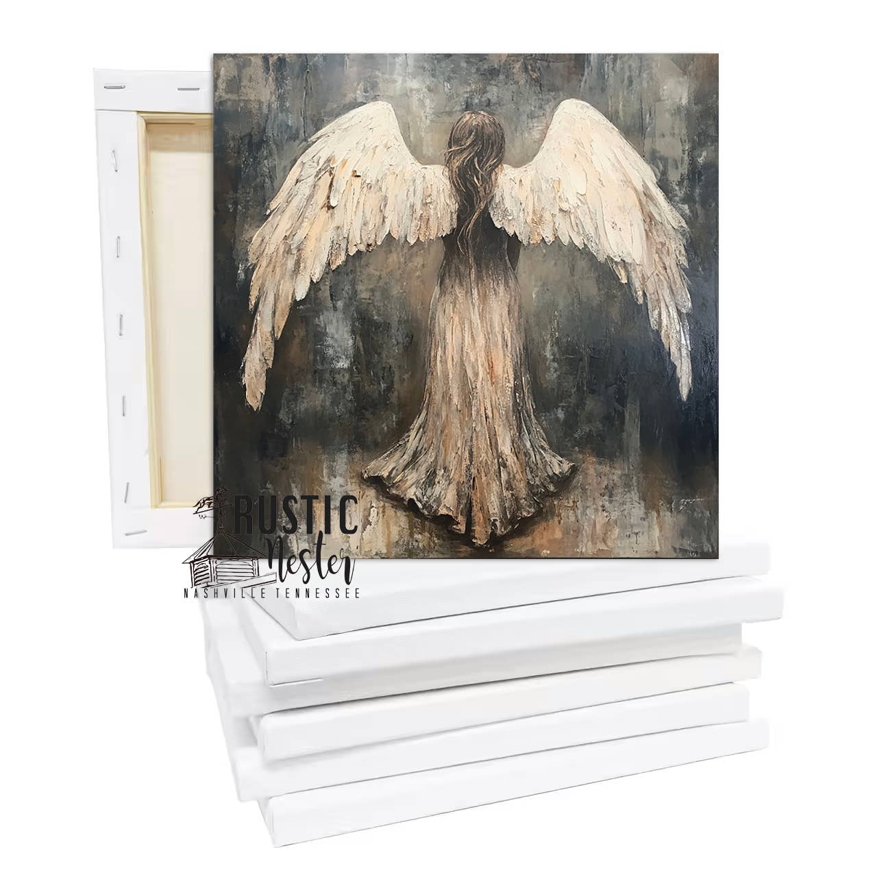 Angel Canvas art print, Spiritual home decor, Christian art