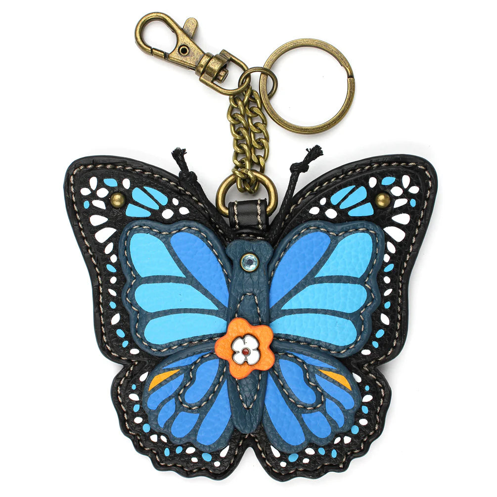 CHALA Blue Butterfly Key Fob, Purse Charm