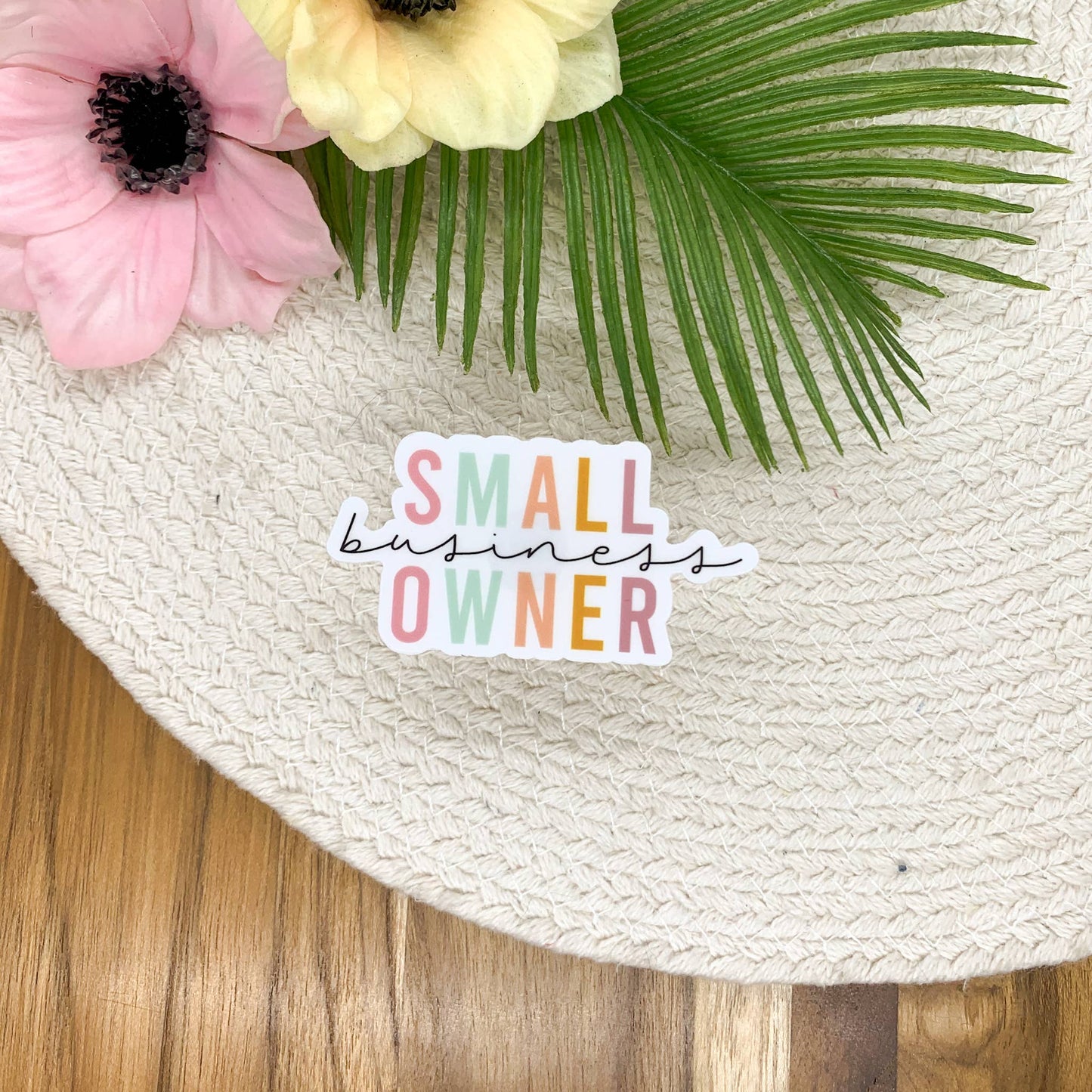 Small Business Owner, Clear Vinyl Sticker, 3x3 inch