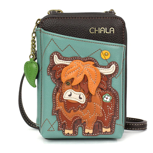 CHALA Crossbody Cell Phone Case Wallet - Highland Cow