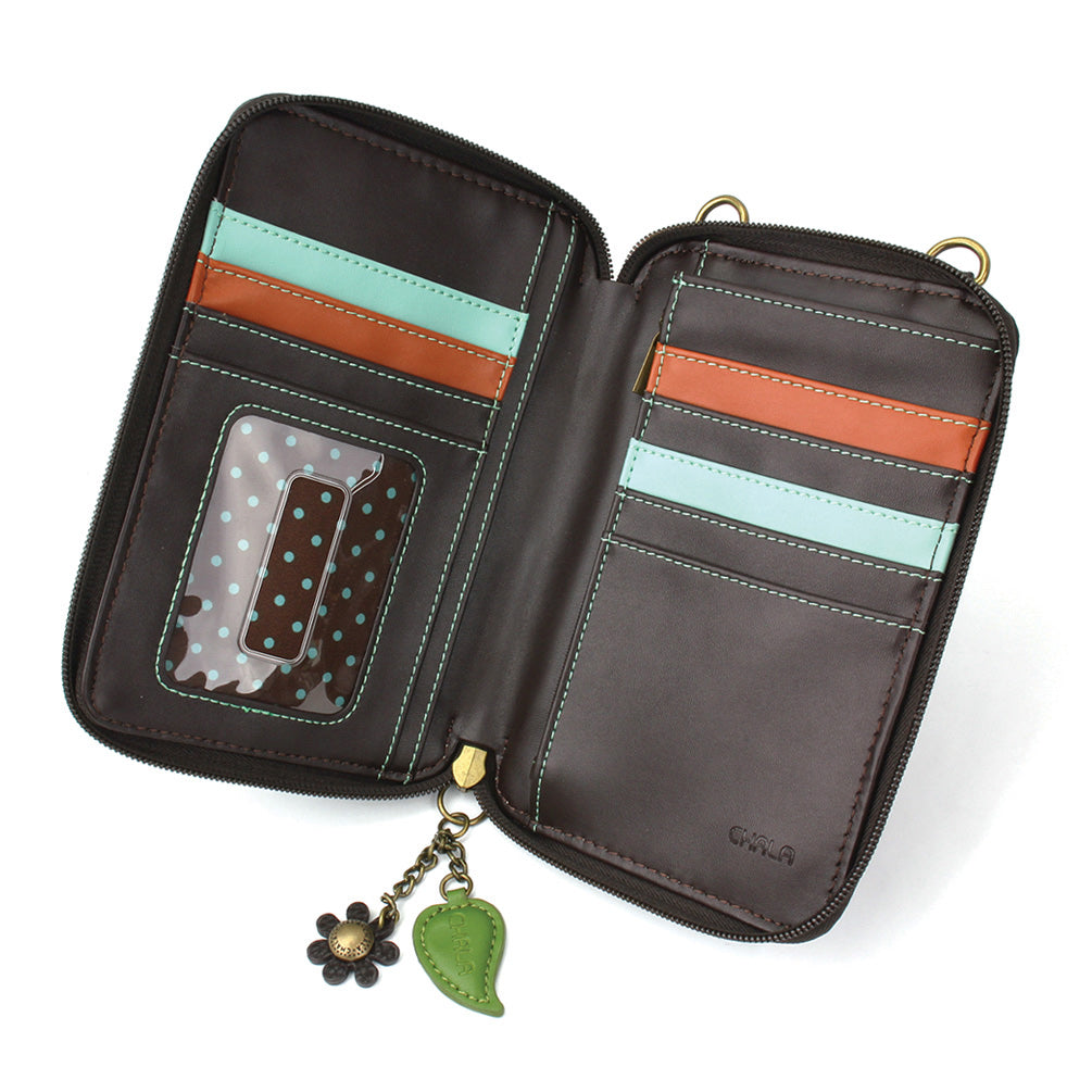 CHALA Crossbody Cellphone Case Wallet - Peacock