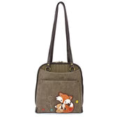 CHALA Convertible Backpack Purse - Fox Family