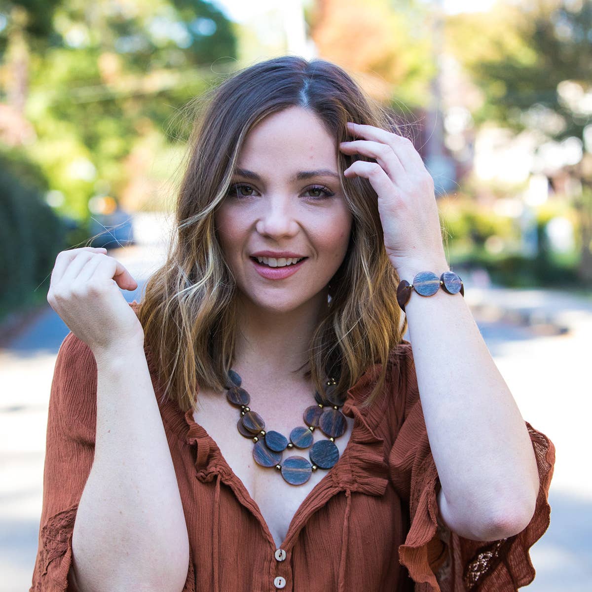 Omala Autumn Neutrals Collection Necklace - Discs Necklace