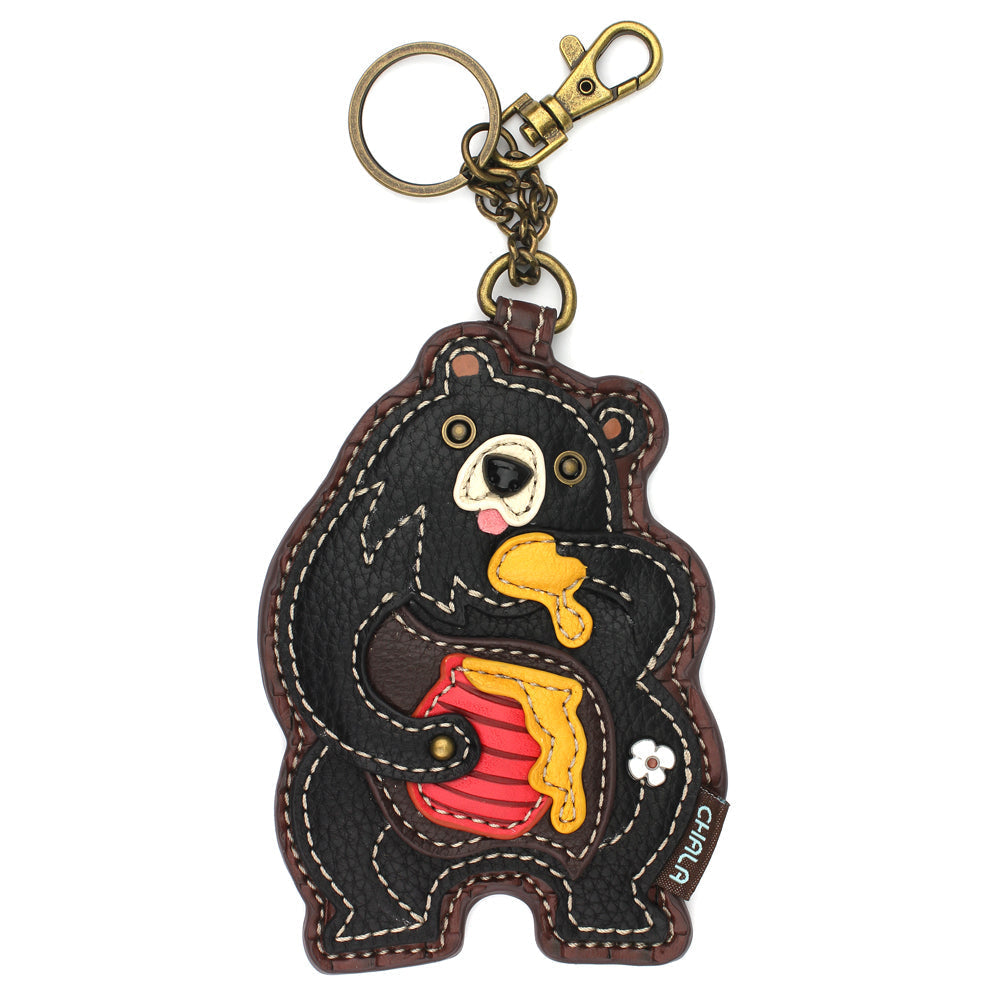 Chala Black Bear Key Fob, Coin Purse, Purse Charm