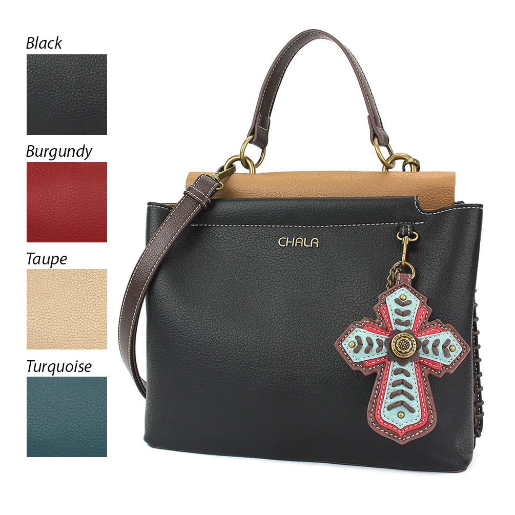 CHALA Charming Satchel - Chevron Cross