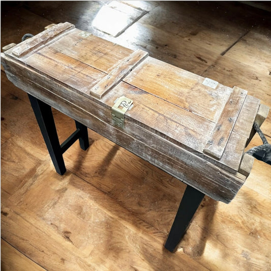 Very Cool Vintage Cannon Ammo Box Table