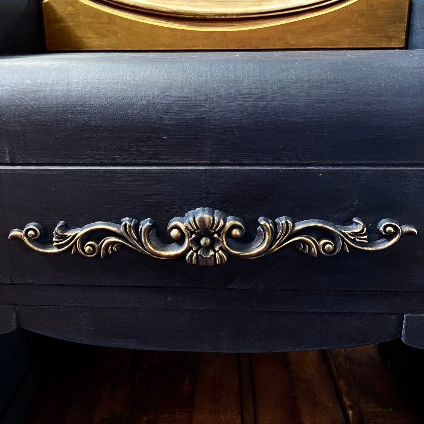 Navy Blue and Gold Vanity Dresser