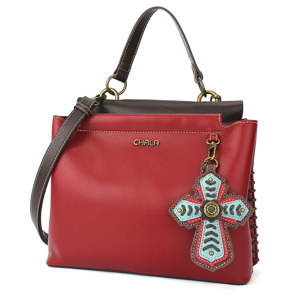 CHALA Charming Satchel - Chevron Cross