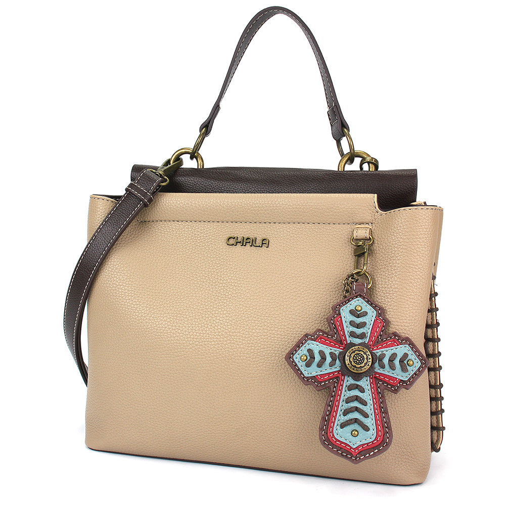 CHALA Charming Satchel - Chevron Cross