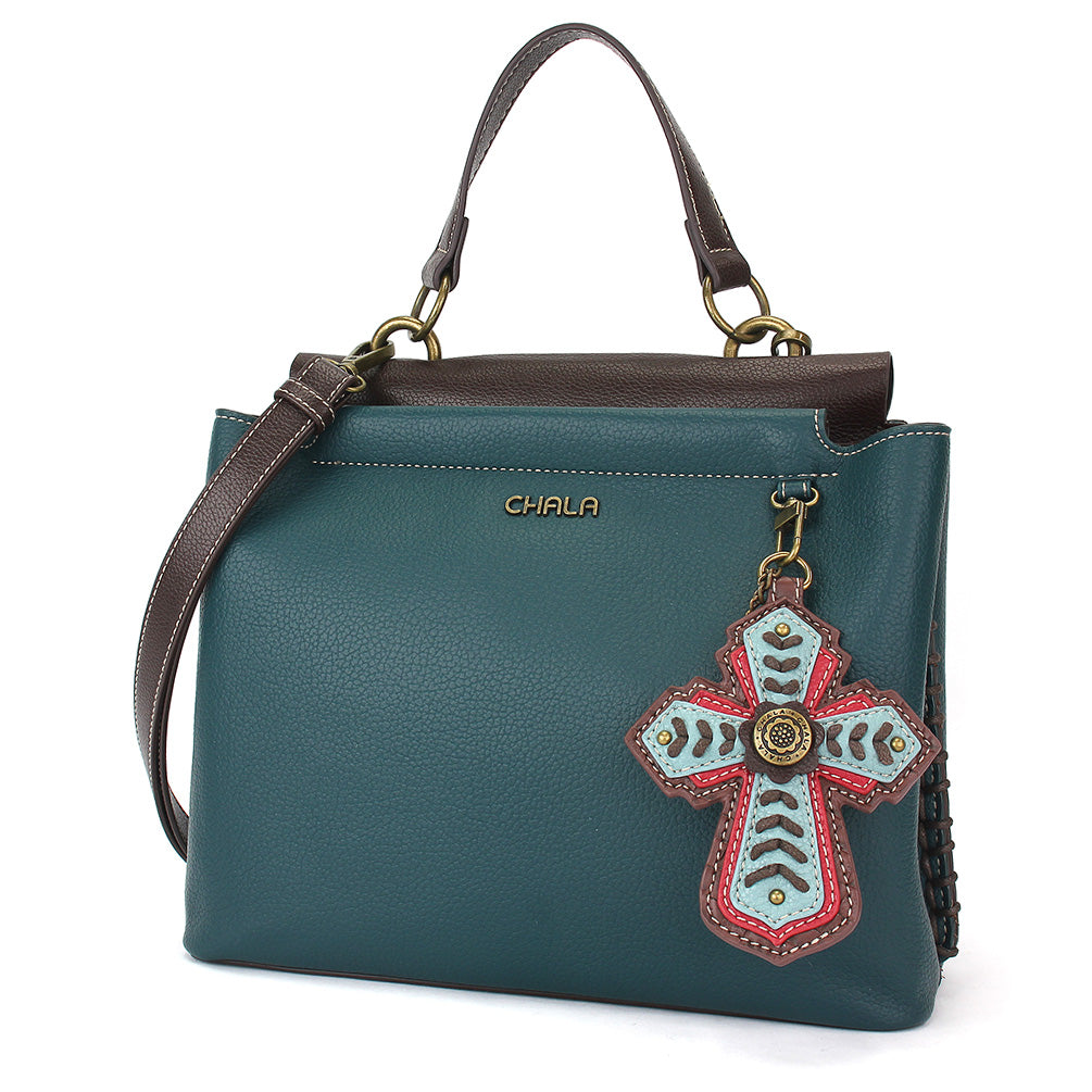 CHALA Charming Satchel - Chevron Cross