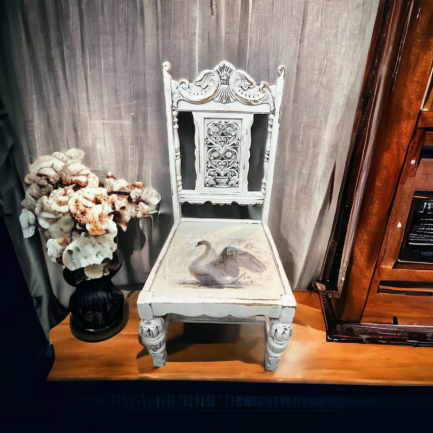 Vintage Distressed Swan Chair