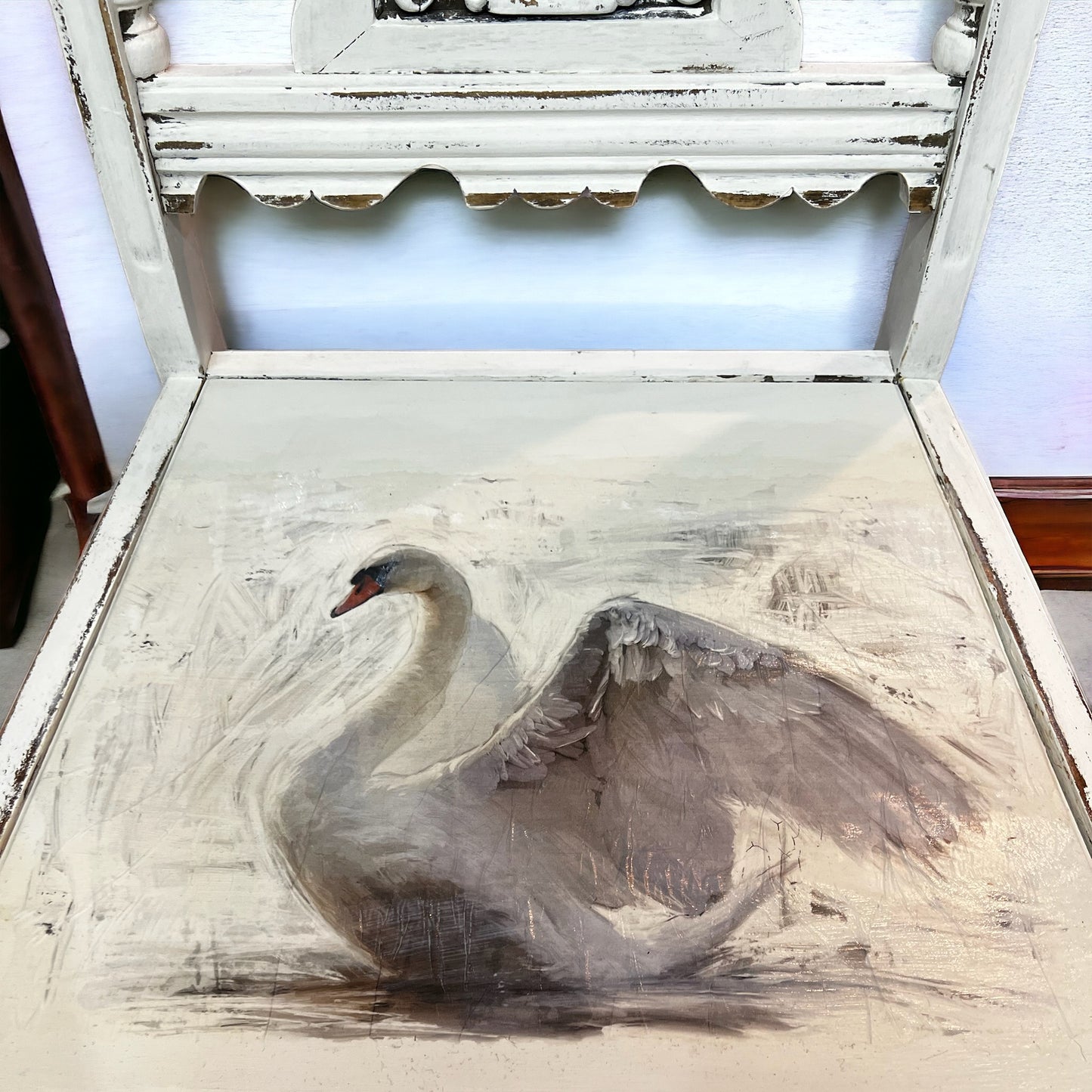 Vintage Distressed Swan Chair