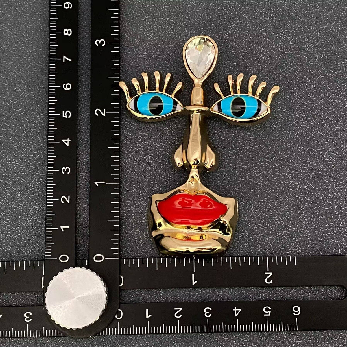 Creative Enamel Face Brooch