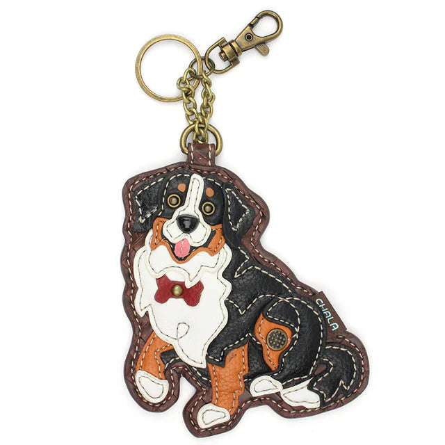 CHALA Bernese Mountain Dog Key Fob Coin Purse