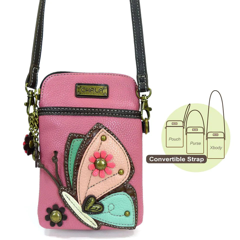 CHALA Pink Butterfly Cellphone Crossbody Shoulderbag | Enchanted Memories