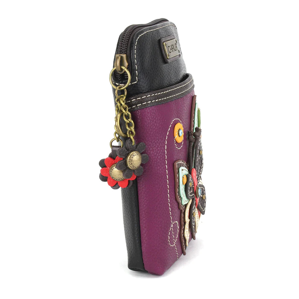 CHALA Crossbody Cell Phone Case - Purple Butterfly - Enchanted Memories, Custom Engraving & Unique Gifts