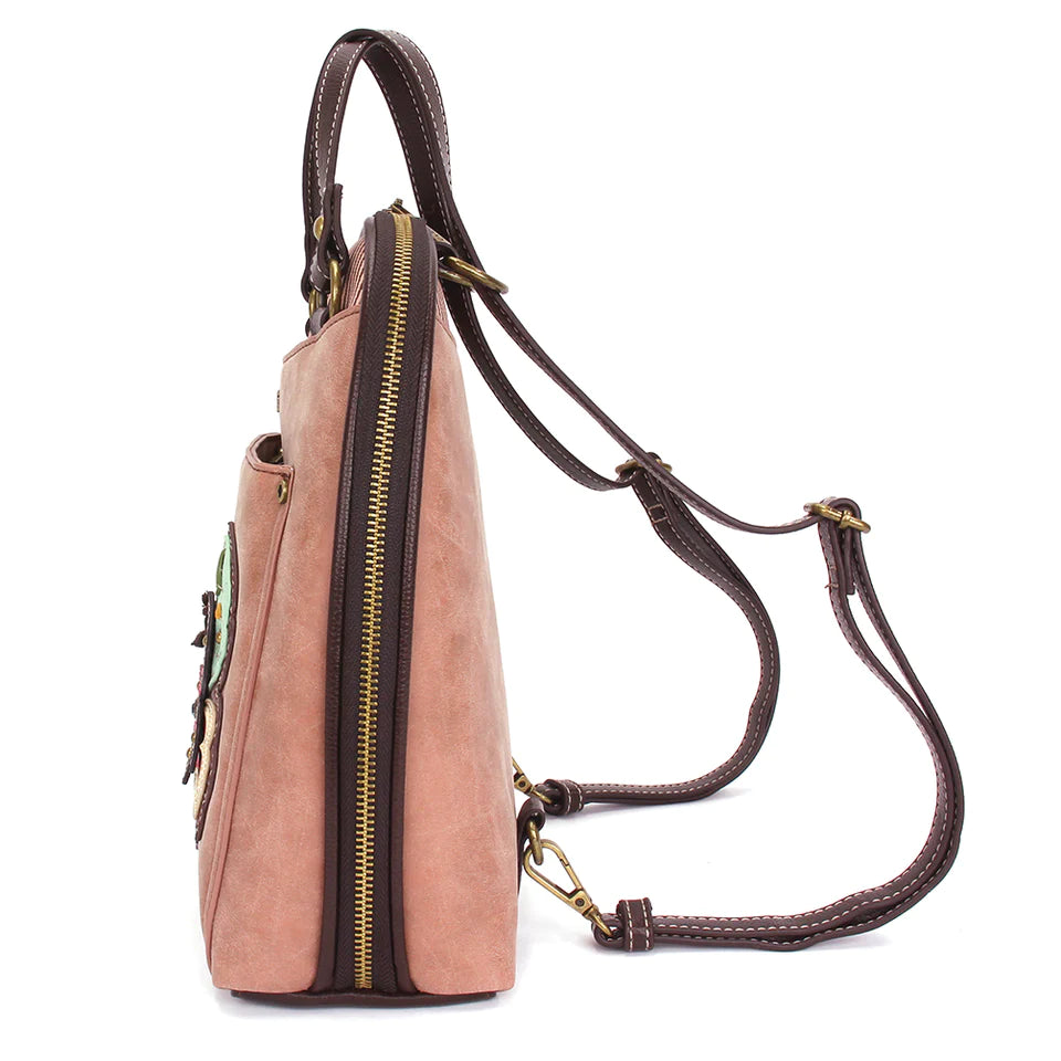 Chala Butterfly Backpack in Dusty Rose is a beautiful backpack shoulder bag for butterfly lovers.