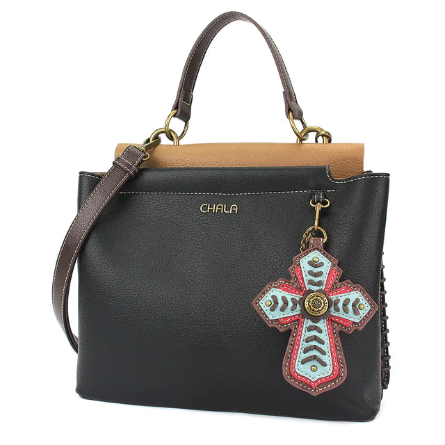 CHALA Charming Satchel - Chevron Cross