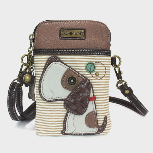 CHALA Crossbody Cellphone Case - Toffee Dog Striped