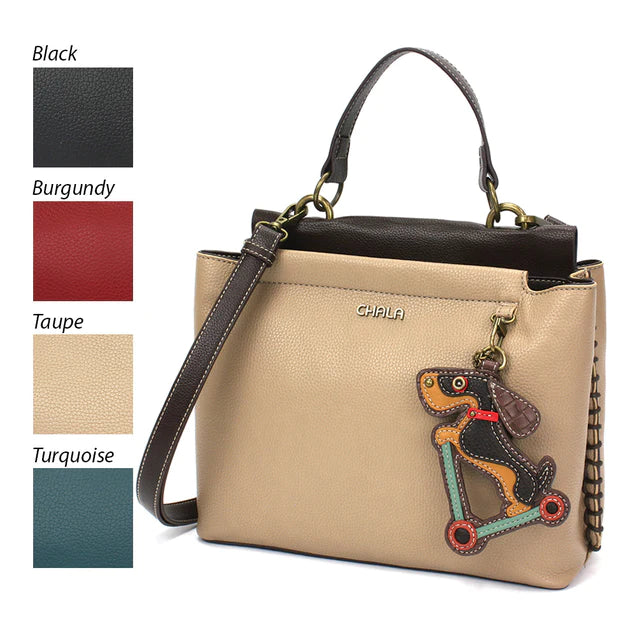 CHALA Charming Satchel - Wiener Dog on Scooter