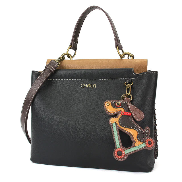 CHALA Charming Satchel - Wiener Dog on Scooter