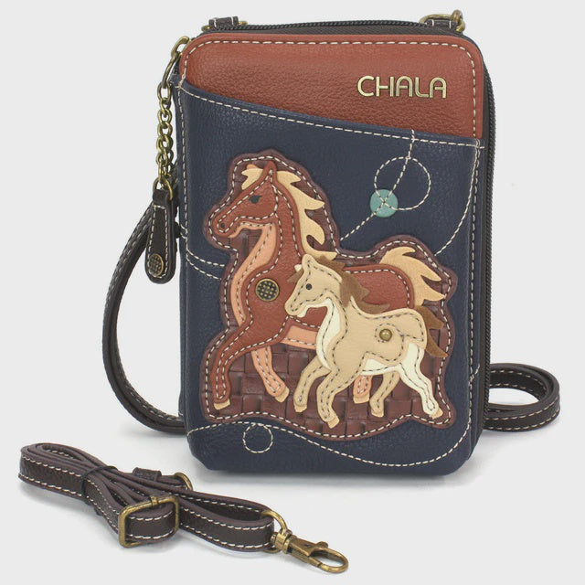 CHALA Crossbody Cellphone Case Wallet - Horse Family