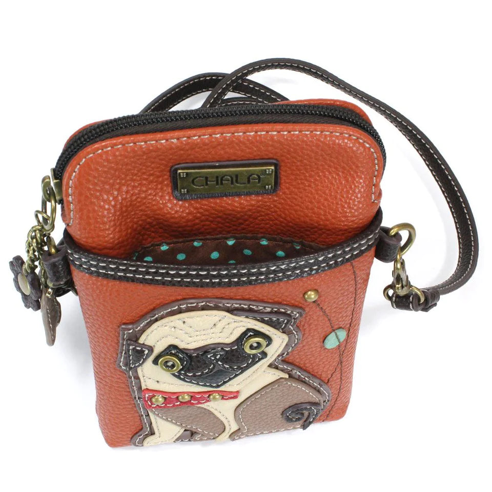 CHALA Crossbody Cell Phone Case - Pug - Enchanted Memories, Custom Engraving & Unique Gifts