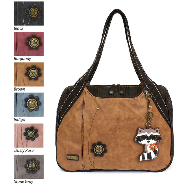 CHALA Bowling Bag Dusty Rose with Raccoon Handbag Purse