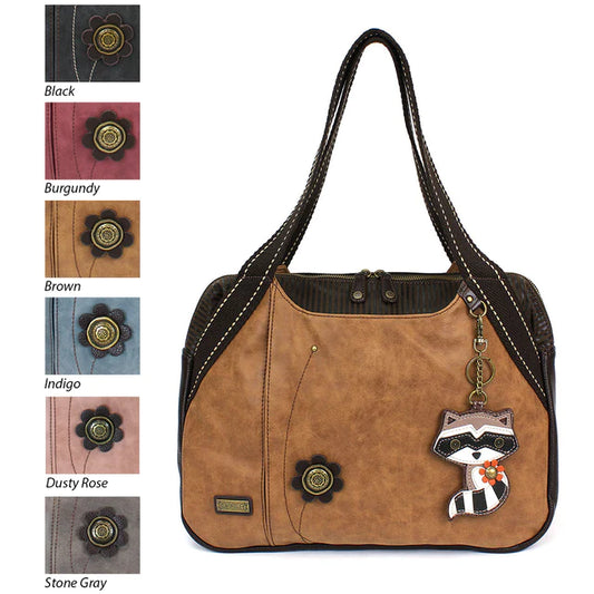 CHALA Bowling Bag Dusty Rose with Raccoon Handbag Purse