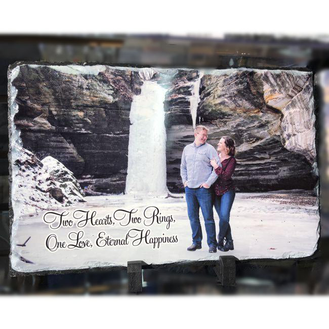 Wedding / Anniversary Slate Photo Plaques - Enchanted Memories, Custom Engraving & Unique Gifts
