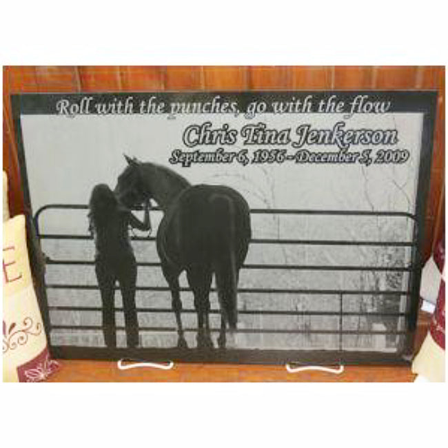 Marble Memorial Photo Plaque - Enchanted Memories, Custom Engraving & Unique Gifts