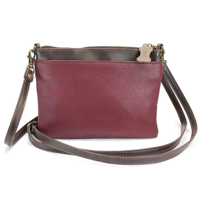 CHALA Mini Crossbody Paw Print Maroon - Enchanted Memories, Custom Engraving & Unique Gifts