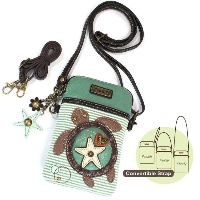 CHALA Crossbody Cell Phone Case - Sea Turtle Stripe - Enchanted Memories, Custom Engraving & Unique Gifts