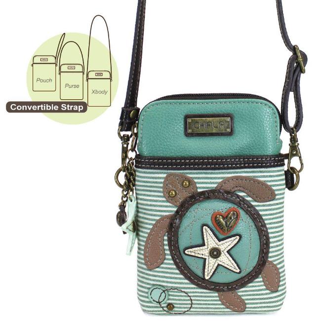CHALA Crossbody Cell Phone Case - Sea Turtle Stripe - Enchanted Memories, Custom Engraving & Unique Gifts