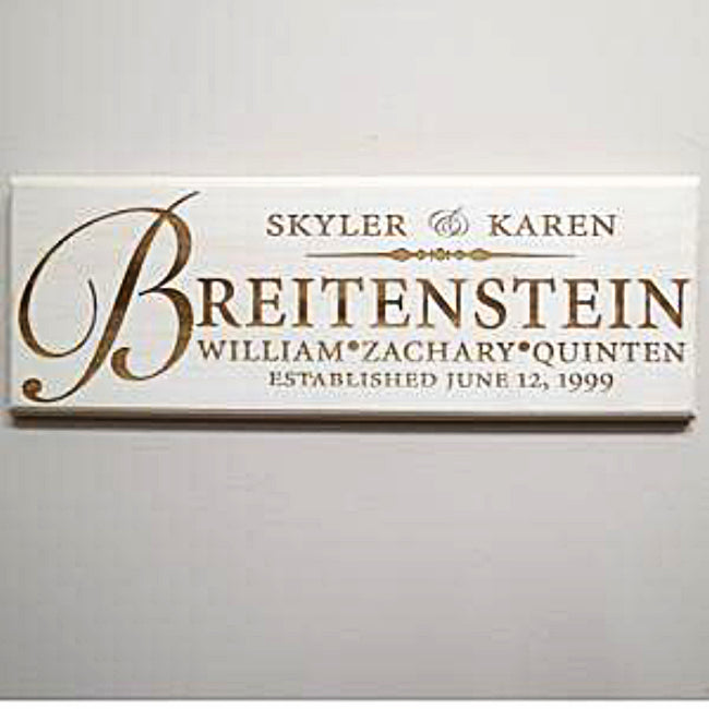 Personalized Family Solid Basswood Sign engraved with your family name or special wording.- Enchanted Memories, Custom Engraving & Unique Gifts