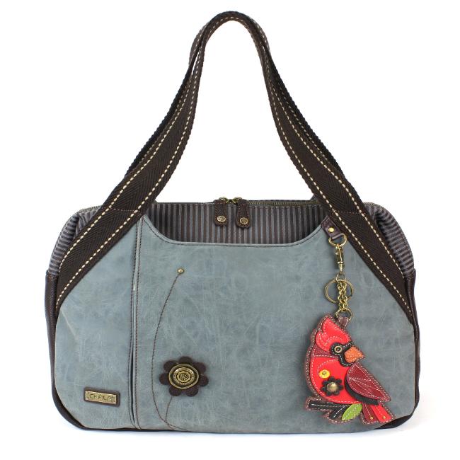 CHALA Bowling Bag Cardinal Handbag Indigo Blue Red Bird Purse
