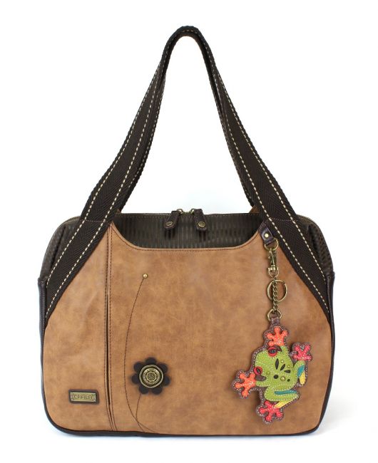CHALA Bowling Bag Frog Handbag Brown Animal Themed Purse