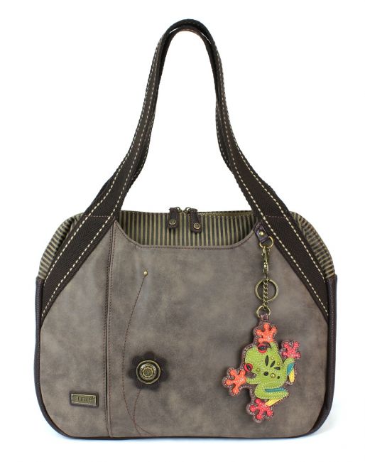 CHALA Bowing Bag Frog Handbag Stone Gray Animal Themed Purse