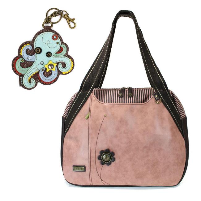 CHALA Bowling Bag Octopus Handbag Dusty Rose Purse | Enchanted Memories