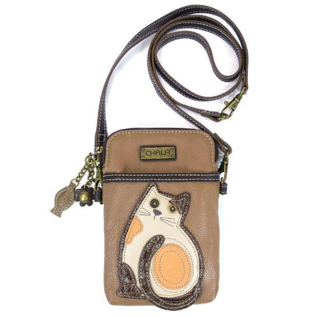 Chala Women's Cat 3-in-1 Crossbody Bag - Black or Brown Faux Leather Purse Chala Women's Cat 3-in-1 Crossbody Bag - Black or Brown Faux Leather Purse