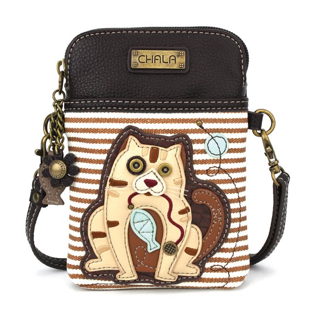 CHALA Crossbody Cell Phone Case Cat Brown Stripe