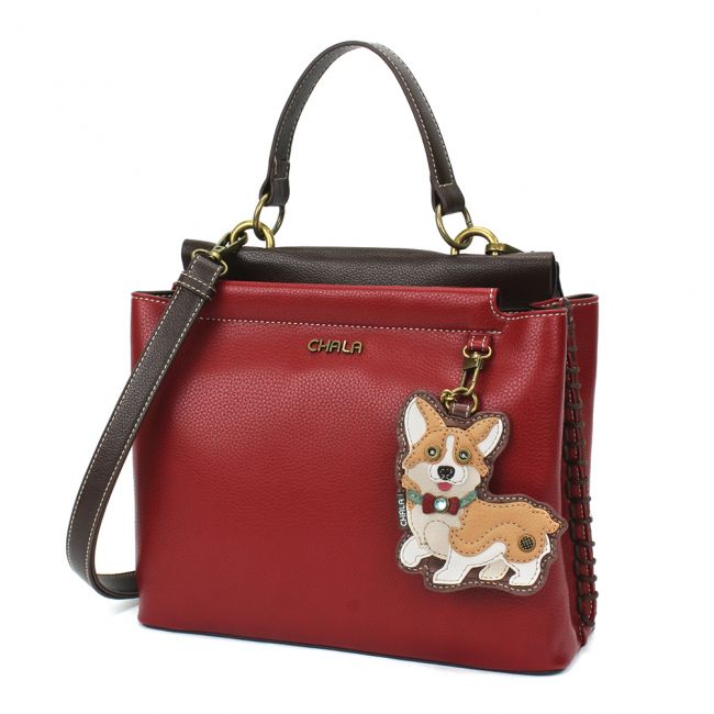 CHALA Corgi Charming Satchel Handbag Dog Lovers Purse
