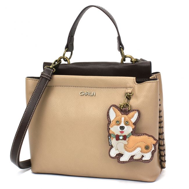 CHALA Corgi Charming Satchel Handbag Dog Lovers Purse
