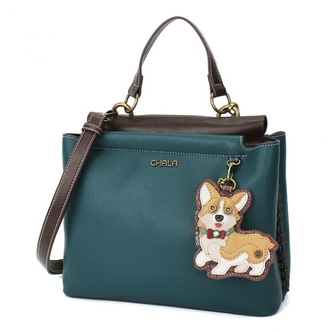 CHALA Corgi Charming Satchel Handbag Dog Lovers Purse