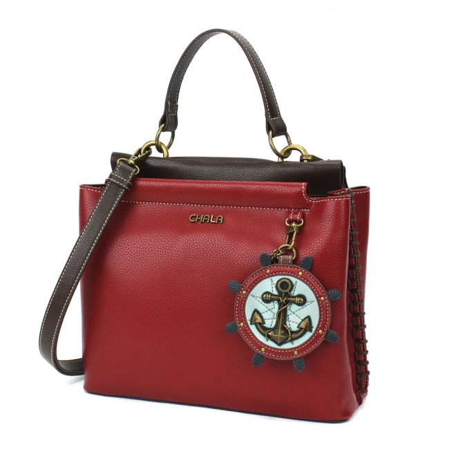 CHALA Charming Satchel Purse with Anchor is the perfect handbag for nautical lovers and those that love the ocean and sea.