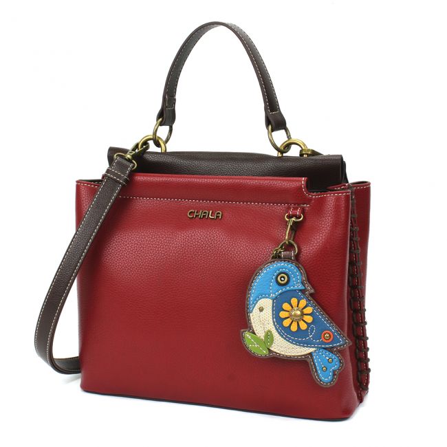 CHALA Charming Satchel Bluebird handbag purse is perfect for all bird lovers and is the perfect gift for those in search for the perfect shoulder bag