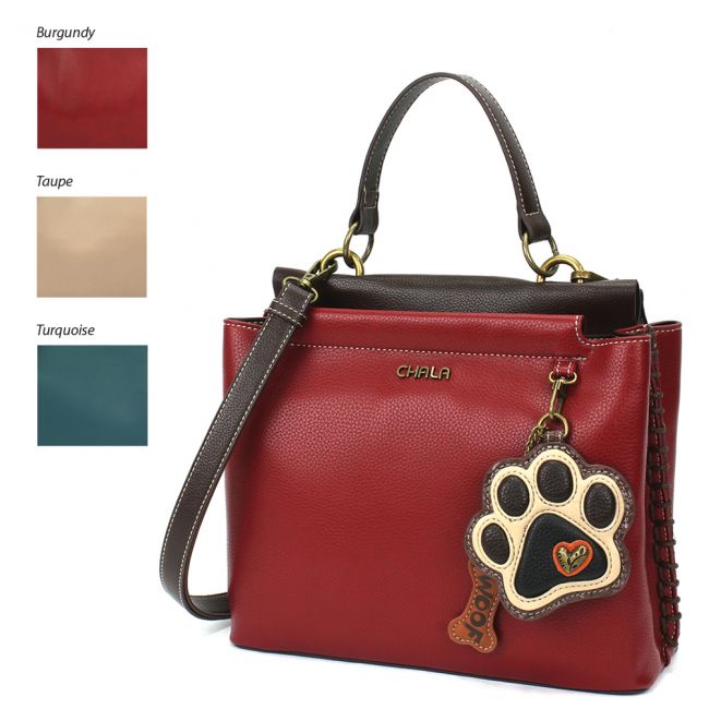 CHALA Charming Satchel Dog Paw Print Handbag perfect dog lovers purse paw print
