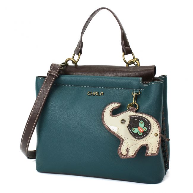 Chala Charming Satchel Elephant Handbag is the perfect purse for any elephant lover. Animal themed purse for animal lovers.
