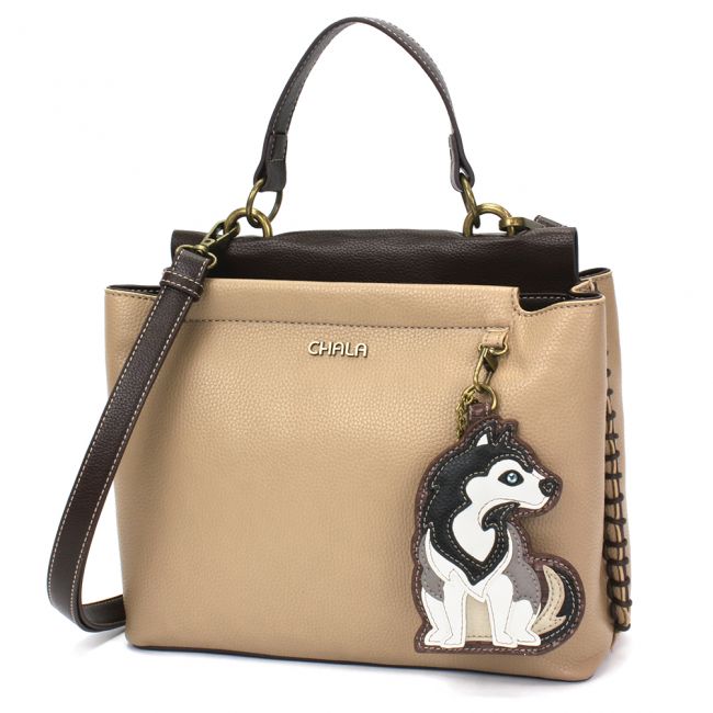 CHALA Charming Satchel Husky Handbag is the perfect purse gift for Siberian Husky and dog lovers