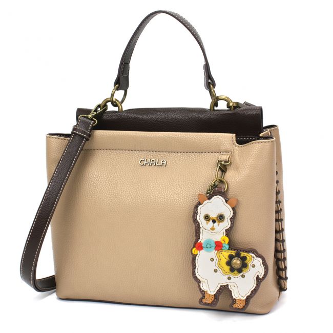 CHALA Charming Satchel Llama Handbag Purse is the most fun shoulder bag you'll ever own. The perfect purse for animal and llama and animal lovers.
